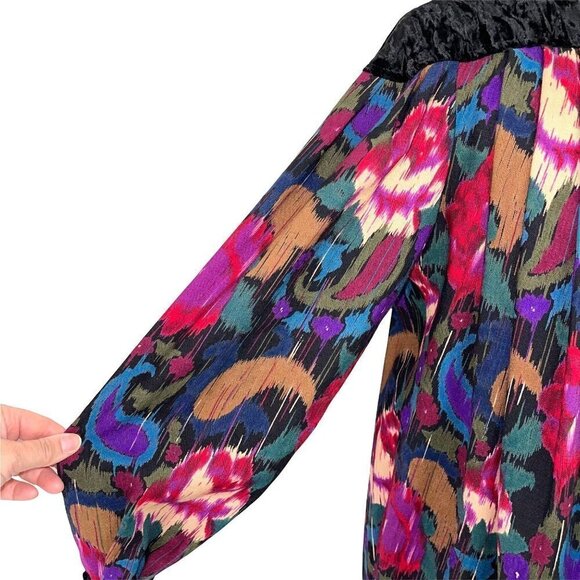 Emanuel Ungaro Solo Donna Dress Womens Size 8 Vintage Wool Velvet Rayon Black - Picture 9 of 14